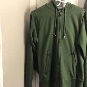 Mack Weldon’s men’s zip hoodie. Forest Green, size small.